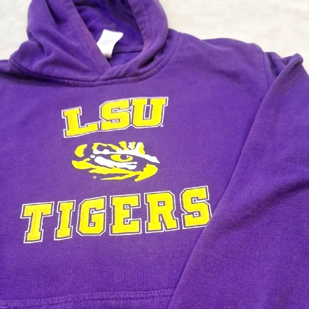Outerstuff LSU Tigers Hoodie Youth XL 18 Purple Fleece Sweatshirt NCAA Fan Gear